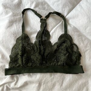 We Are Hah SistHah Lace Bralette in Olive Green xs